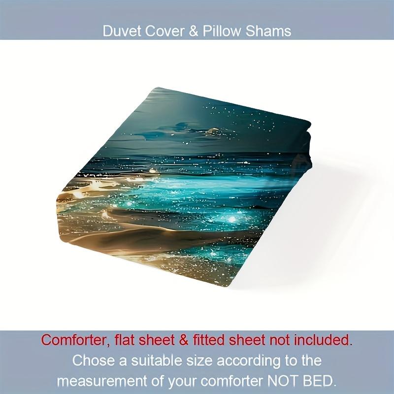 Comforter Beach Pattern Printed Bedding Set Soft Comfortable And Breathable +1/2 S Suitable For Bedroom Or Guest Room