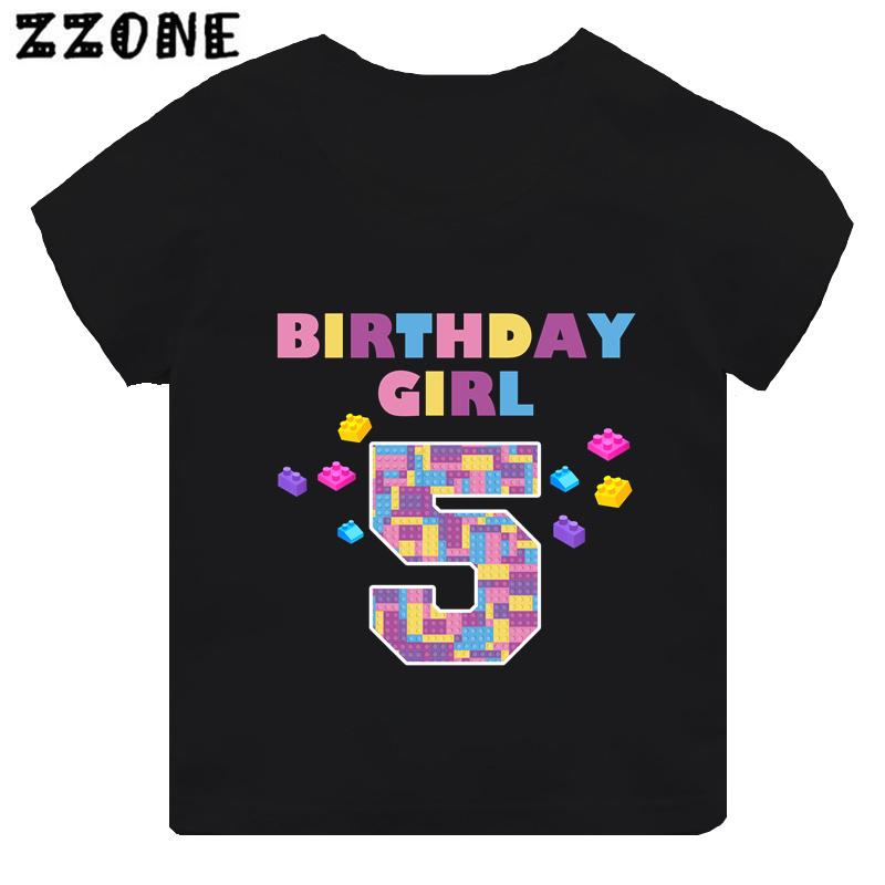 Master Builder Blocks Building Print Cartoon Girls Clothes 1 2 3 4 5 6 7 8 9 Years Happy Birthday Kids T Shirt Baby Boys TShirt