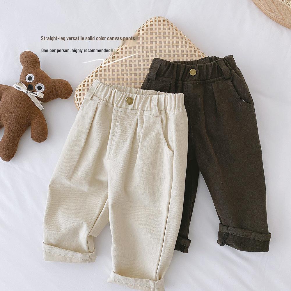 Boys' Solid Color Casual Pants - Autumn 2026 Korean Style Fashion Trousers for Children (CK062)