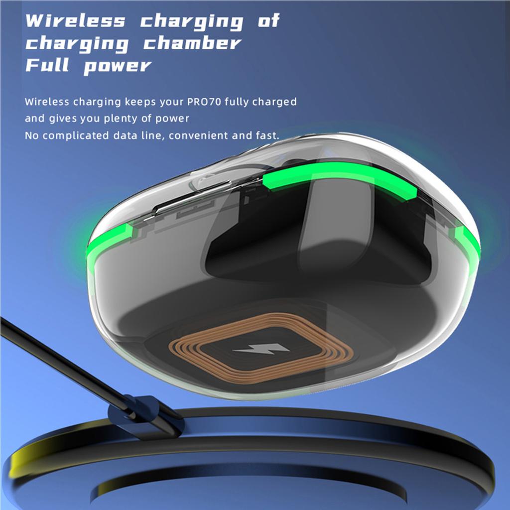 PRO70 Wireless Earbuds Headphone BT Earphones Sport Earbuds for Music Game Call Compatible with iOS Android