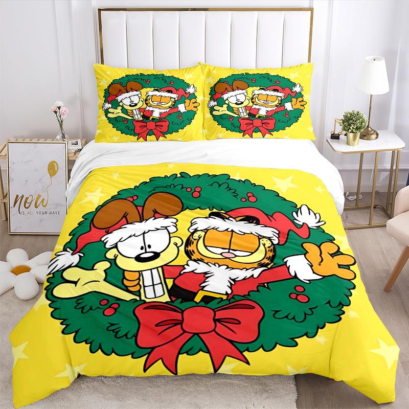 3pcs Garfield Bedding Set - Includes 1 Quilt Cover and 2 Pillowcases, Comfortable Bedding with Stylish Design