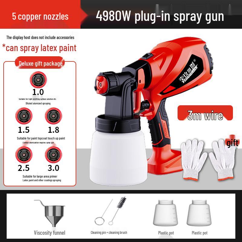 Electric Paint Spray Gun, High-Power 220V, Small Latex Sprayer for Household Use, High Atomization.