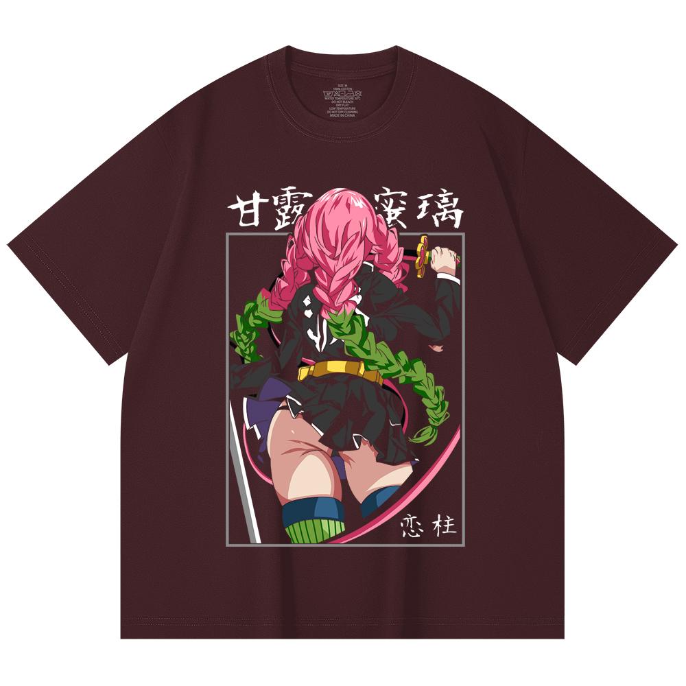 

230 Gsm 100% Cotton Demon Slayer V75 Mitsuri Print Unisex Heavy Cotton T Shirt 2XL