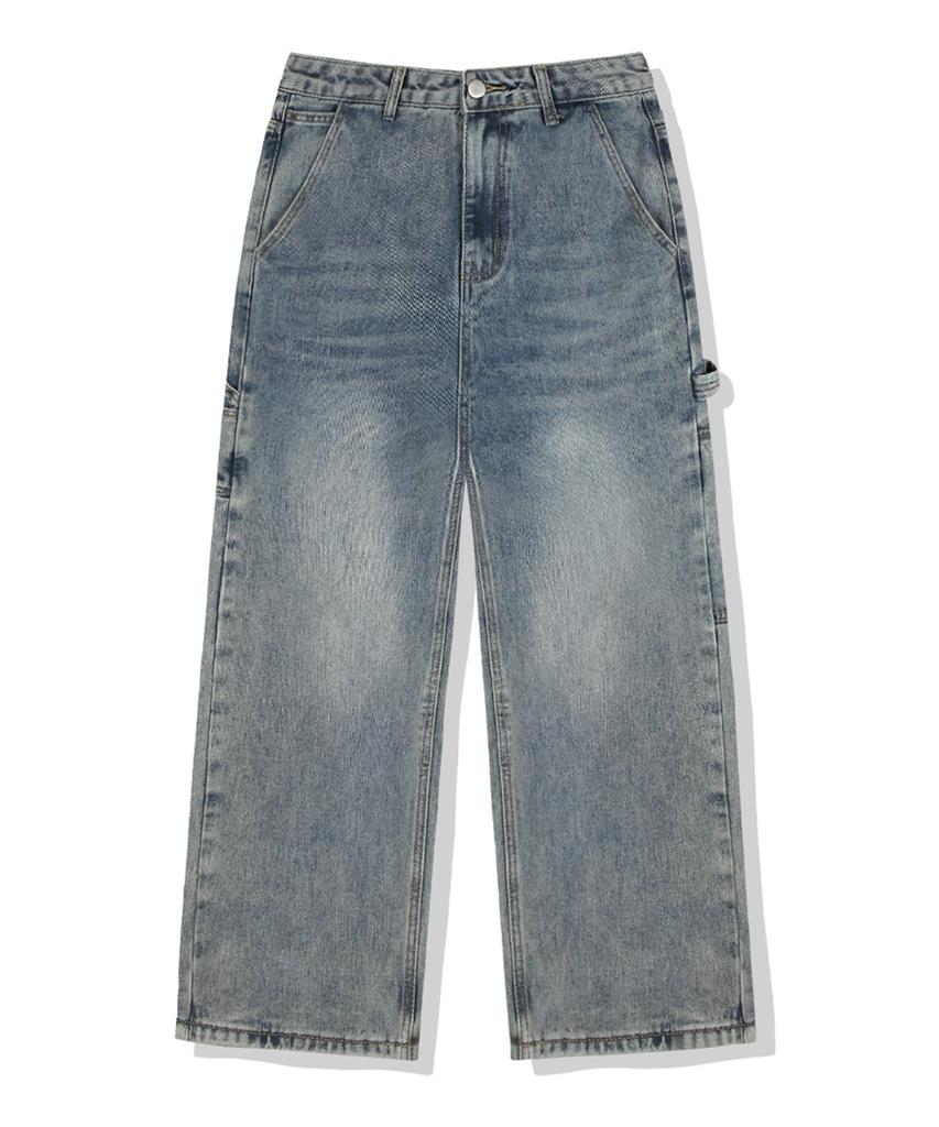 ANEWBROS Soren Carpenter Balloon Wide Washed Denim Pants 4 Colors [Anbd_8023] (A Type)