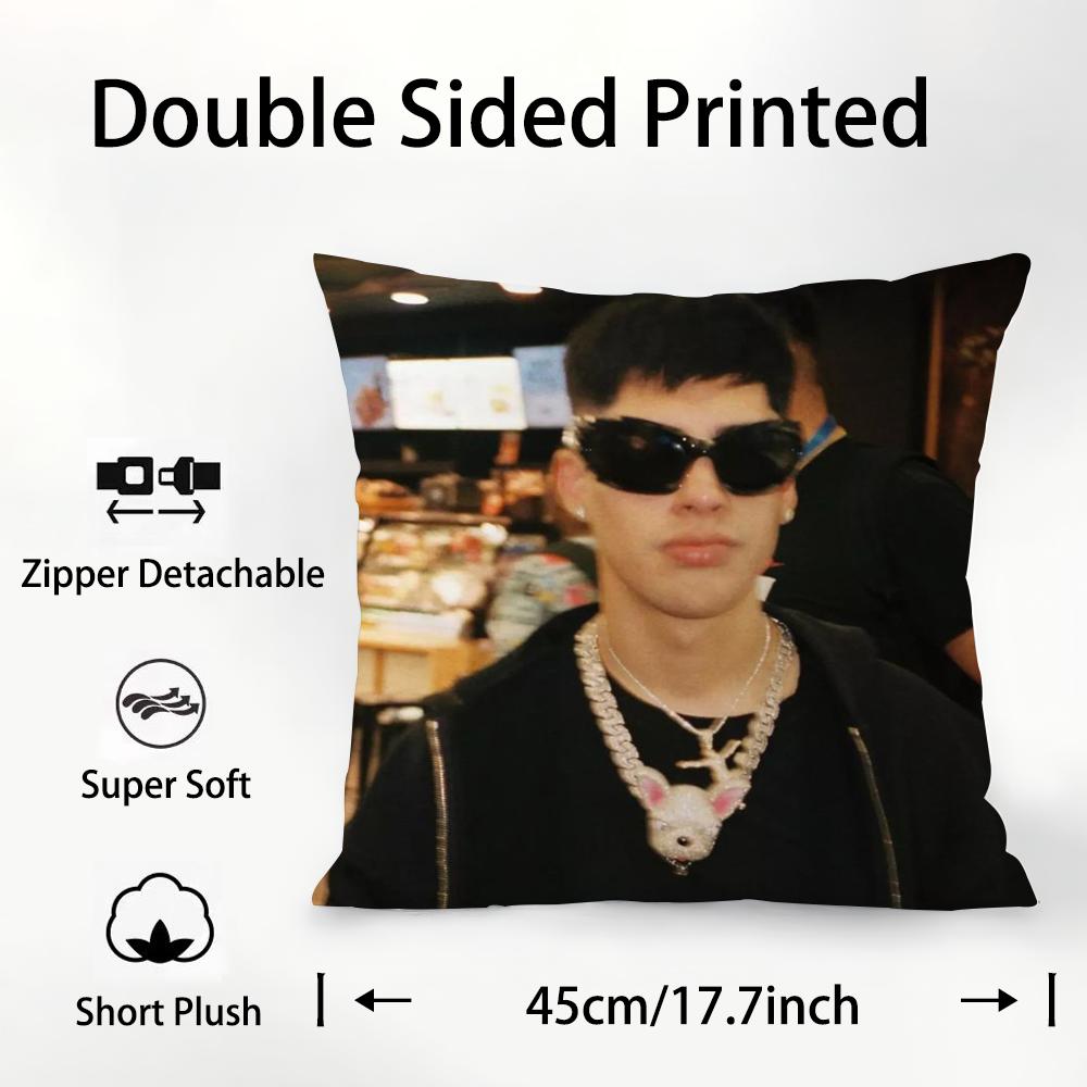 

Floyy Menor & Cris Mj Pillow Case Plush Fabric Soft Double Sided Print Sofa Cushion Cover Throw Pillow Covers 12x12Inch
