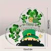 2D Flat, St. Patrick's Day Heart Shaped Acrylic Desktop Decoration, Leprechams&Shamrocks Pattern Design, Suitable for Wall Decoration, Porch, Room, Vi