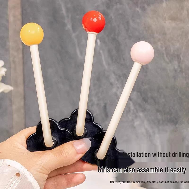 Dopamine Punch-Free Hooks - Set of 6 Creative Non-Marking Hooks for Bedroom & Bathroom