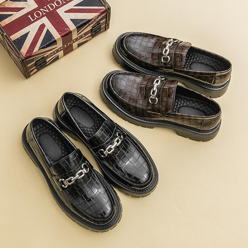 New British Style Business Low-top Leather Shoes, Four-season Single Shoes, Fashion Platform Foot Shoes, Groom Wedding Shoes