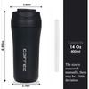 14Oz Insulated Stainless Steel Travel Coffee Mug Spill Proof Travel Mug with Straw Reusable Drinkware for Hot and Cold Beverages