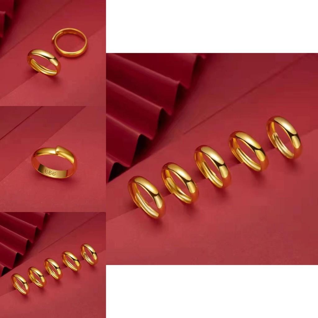 Elegant Unisex Gold Plated Ring For Couples Adjustable Open Band With Geometric Style