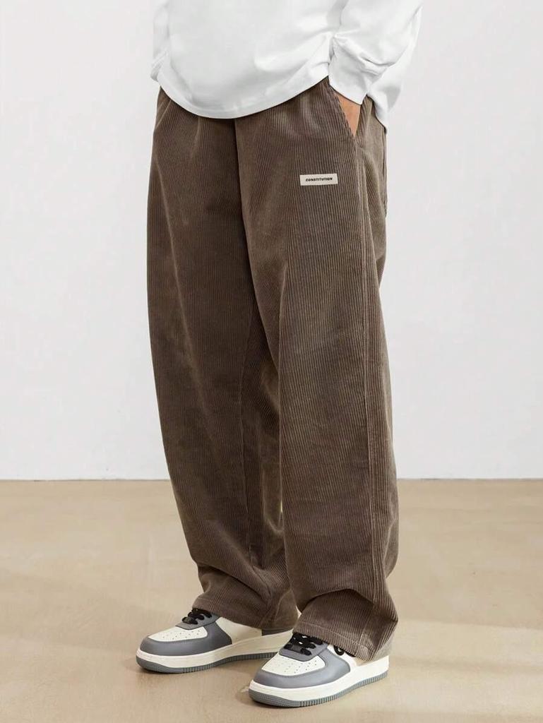Men's Japanese Style Wide-Leg Cargo Pants - Autumn/Winter Casual Trousers
