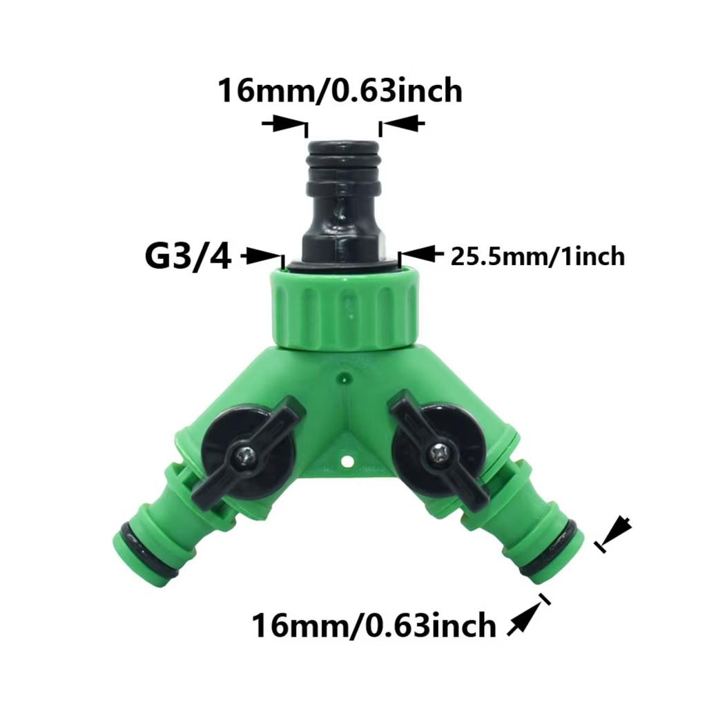 2/4cestný zahradní kohoutek, vsuvka hadice, rozdělovač vody, samice, 1/2 3/4 závit, Y zavlažovací ventil, rychlospojka pro zahradní hadici