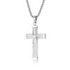 Hip Hop Style Refracted Light Titanium Steel Cross Necklace Mens Personality Niche Pendant Accessories