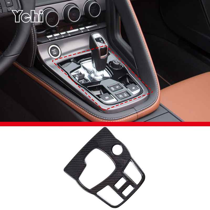 Real Carbon Fibre For For Jaguar F-TYPE 2013-2026 Car Central Control Shift Panel Cover Sticker Car Interior Accessories