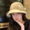 French elegant mesh bow 100% wool bucket hat women's autumn and winter Hepburn basin hat temperament celebrity top hat