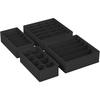 4pcs Foldable Drawer Organizer Set, Closet Storage System for Bras, Socks, and Ties, Gray RUS04GY, Polyester Material