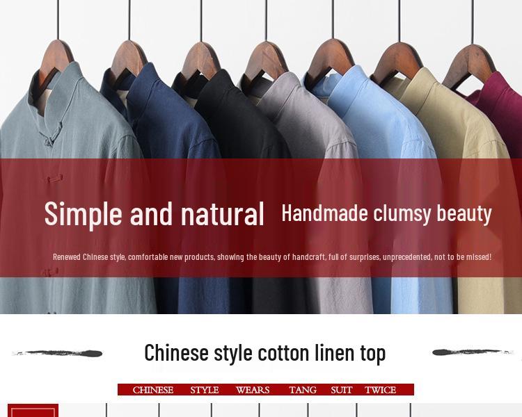 Men's Cotton Linen Tang Suit Jacket - Double-Layer, Chinese Style for All Seasons