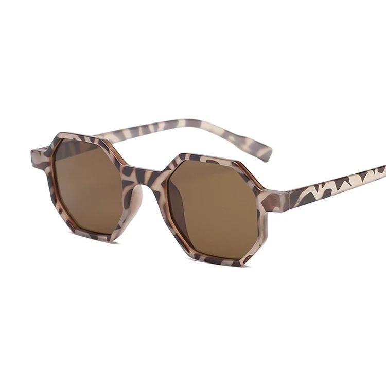 Retro Style Sunglasses UV400 Male Green Brown Polygon Ladies Sun Glasses for Men Summer New Eyewear