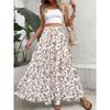 New Autumn Floral Pleated A- Line Plus Size Skirt Vintage Draped Elegant Chinese Style Women's Half-length Skirts with Lining