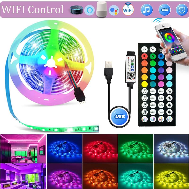 TUYA WIFI LED Strip Lights RGB 5V USB Led Light Bluetooth Music SYNC TV Background Lighting Tape for Alexa Game Room Home Decor
