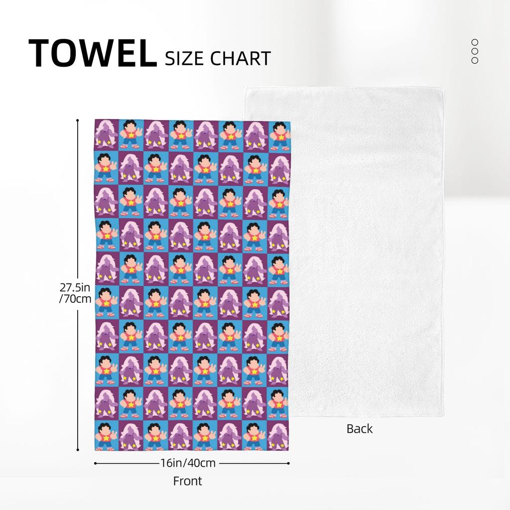 Steven Universe - Steven and Amethyst Soft Face Towel Quick Dry Pool Bath Cotton Towels Absorbent Quick