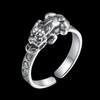 Adjustable Open Ring Men Women Plated Copper Vintage Pixiu Lucky Charm Retro Geometric Style