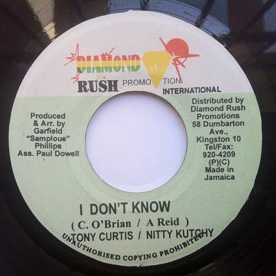 7inch Record TONY CURTIS / NITTY KUTCHIE - I Don't Know NONE Diamond Rush Pr Jamaica Reggae, Ska & Dub Used