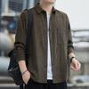 Men's Striped Loose-Fit Retro Casual Long Sleeve Shirt for Spring/Autumn