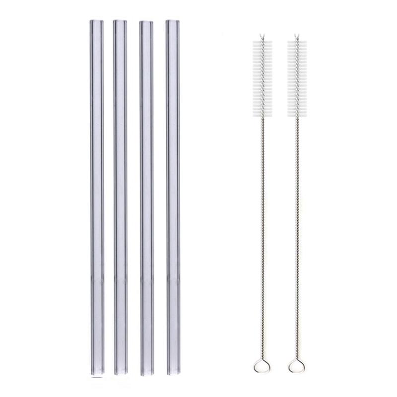 8 kolorów wielokrotnego użytku szklane słomki do picia przyjazne dla środowiska wysokiej jakości szkło borokrzemianowe słomki do koktajli mlecznych do napojów barowych akcesoria