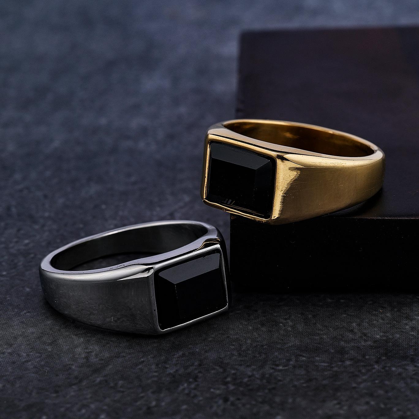 

Серебряное кольцо S925, простое кольцо, персонализированное ювелирное изделие, черное кольцо с драгоценным камнем, властное мужское кольцо с драгоценным камнем