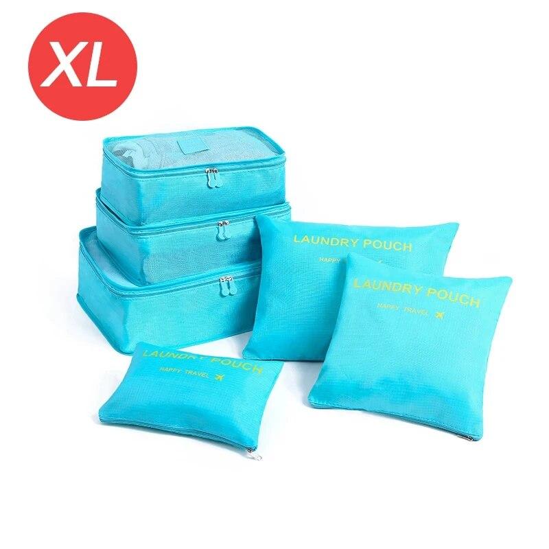 6 STÜCKE Große Größe Reiseorganizer Tragbarer Kofferorganizer Kleidung Schuhe Make-up-Tasche Gepäckorganizer Reiseaufbewahrungstasche