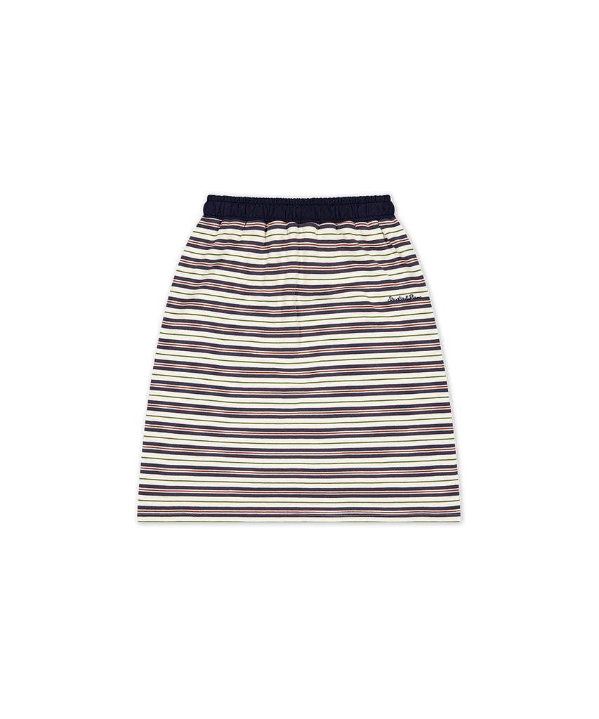 Seutyudioaenpaleukeu Multi Stripe Jersey Skirt_Navy