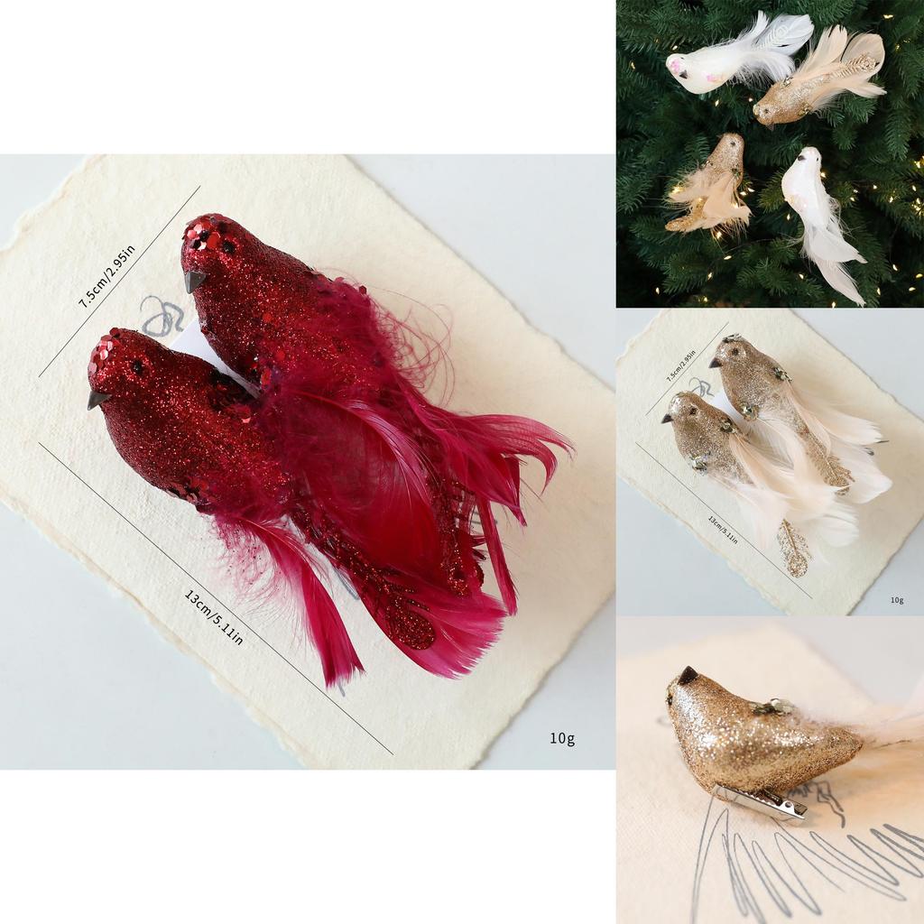 Christmas Tree Ornament Set With Foam Birds For Holiday Decorations And Seasonal Display