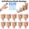 5 Pcs 2.5/5/7.5/10cm Self Adhesive Elastic Bandage Cohesive Non-woven Wraps Tape Disposable for Sports Fixing Finger Wrist Leg