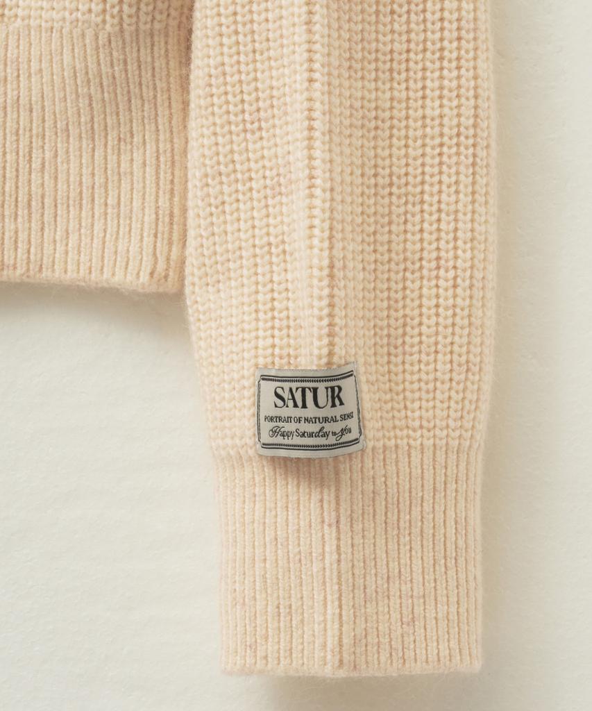 Seteo Button-Up Sailor Half Knit Zip-Up Cream