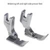 2Pcs Metal Flatbed Sewing Presser Foot Single Side Presser Foot for Thin/Thick Fabric Canvas Leather Stitching