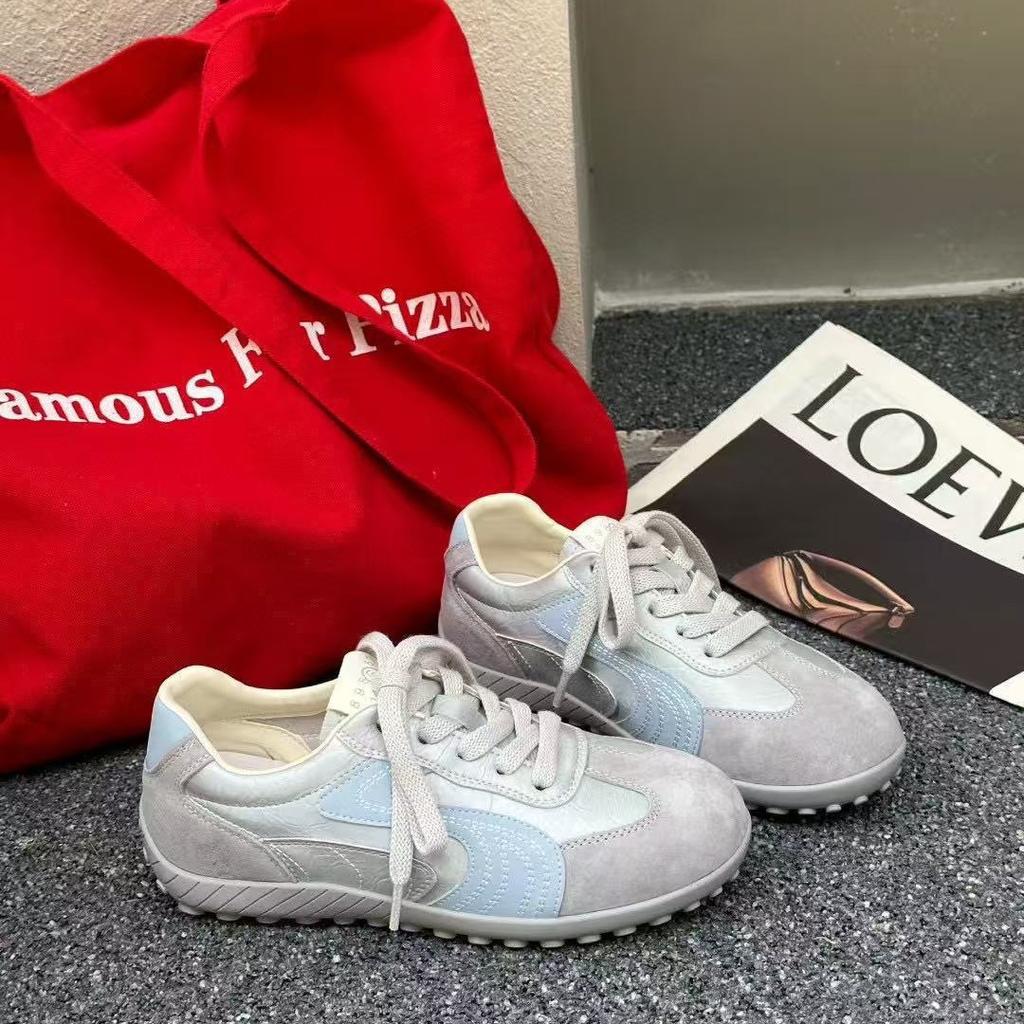 Thick bottom women's new versatile lace-up color matching fashion casual retro