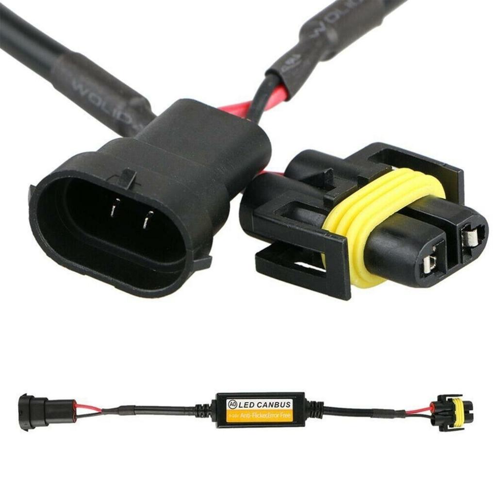 New 1 Set LED H8/H9/11 Headlight Canbus Wiring Decoder Adapter Replacement Accessories Error Free Anti Flicker Resistor Decoder
