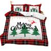 Christmas Duvet Cover Cartoon Merry Chirstmas Double Christmas Element Theme Celebrate Christmas for Friend Holiday Gifts Queen