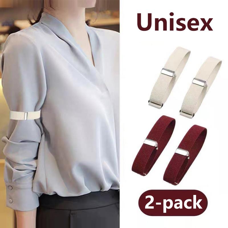 1 Pair Anti-Slip Cuff Holder Armband Men Women Business Elastic Adjustable Shirt Sleeve Garter Strap Arm Band Sleeve Bracelet