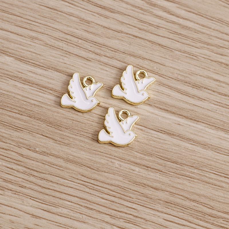 10er-Pack Legierung Friedenstaube Anhänger Halsketten Anhänger für DIY