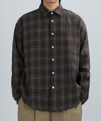 JHONNY WEST Flannel Tartan Check Shirt (Brown)
