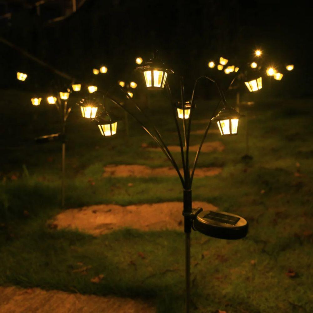 Solar-Powered Solar Decorative Light Hexagonal Design Street Lamp Light  Outdoor Decoration