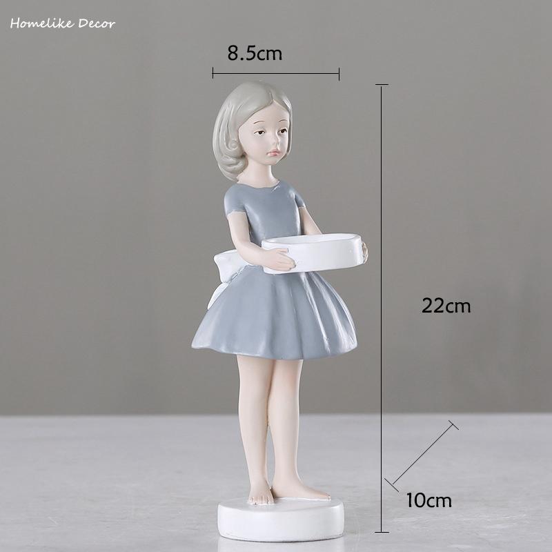 1 buc Ornament Modern Drăguț Fetiță Rășină Fetiță cu Cățeluș Miniatură Statuetă Decorativă pentru Casă Cadou de Crăciun Figurine