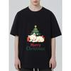 Christmas T Shirt Black Cute Dog and Christmas Tree with Merry Christmas Text Holiday Party Wear