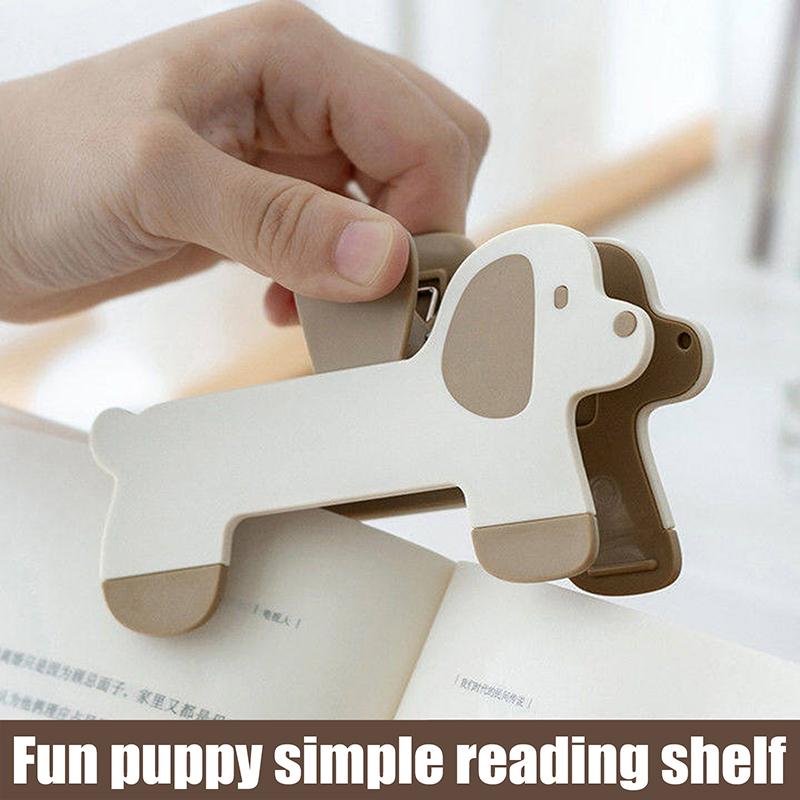 Puppy Shape Plastic Book Clip Simple Reading Auxiliary Fixed Book Clip Bookmark Creative Design Practical Bookstore Note Clip