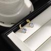 French Gold Super Flash Personalized Diamond Stud Earrings Cold Wind Fashion Light Luxury High-End Earrings Women