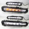 Car DRL For Ford Mondeo Fusion 2011 2012 2013 Foglight Driving Daytime Running Light fog lamp Daylight with Yellow turn signal