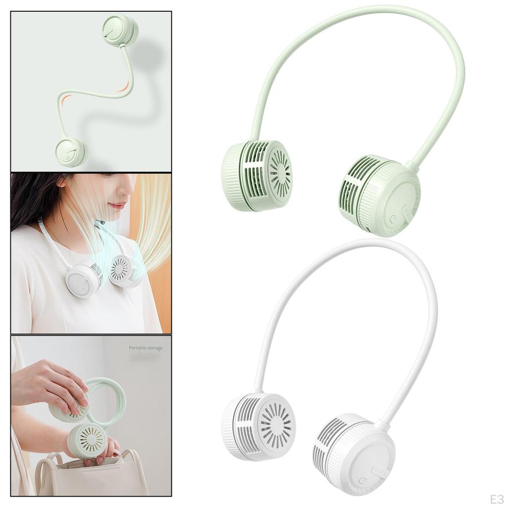 Foldable Fan Neck Hanging Flexible Low Noise Portable Necklace Personal for Camping
