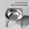 Cervical-Friendly Anti-Knock Pet Bowl: 304 Stainless Steel Slanted Rice & Water Bowl